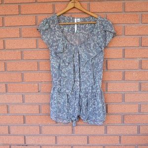 3/$20 LC Lauren Conrad- Floral Ruffle Blouse